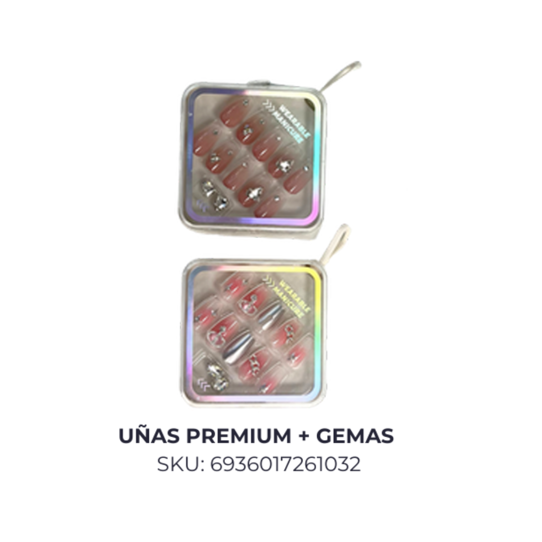 Uñas Premium + Gemas