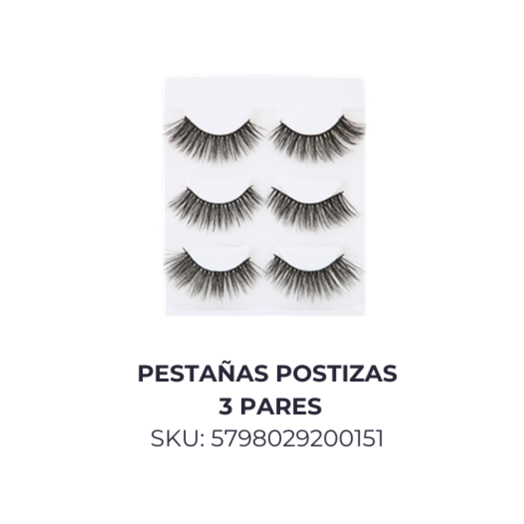 Pestañas postizas 3 pares
