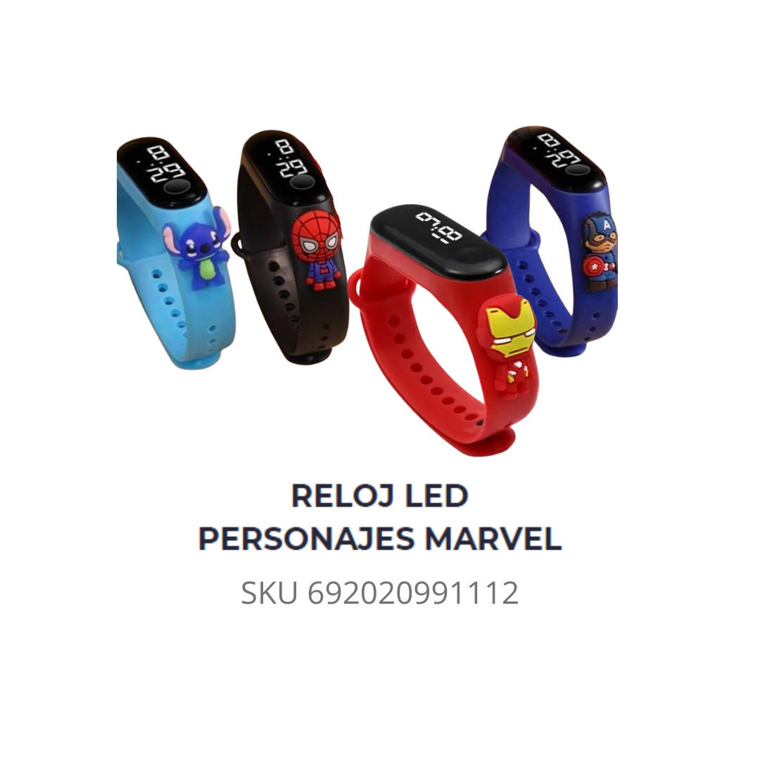 Reloj LED personajes Marvel
