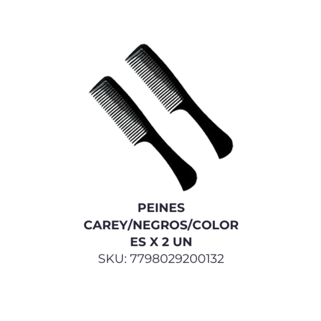 Peines carey/negro/colores x2 unid vs modelos