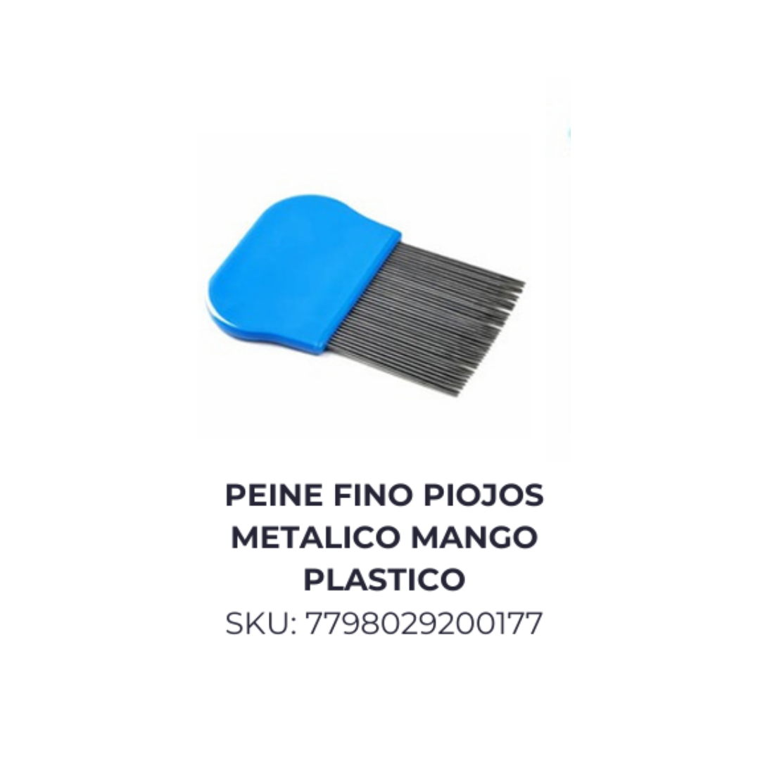 Peine fino piojos metalico mango plastico