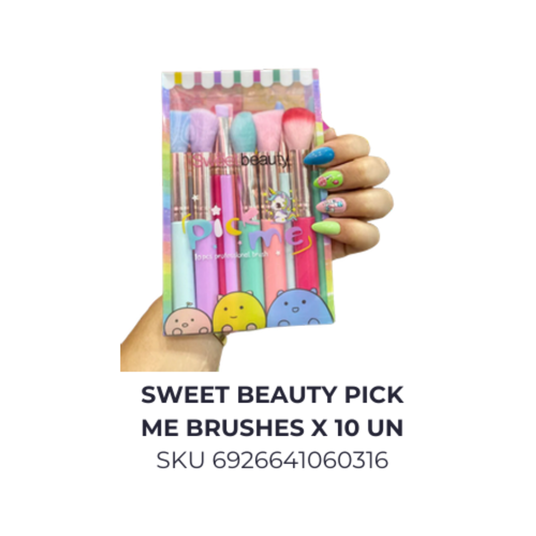 Sweet beauty pick me brushes x 10 un
