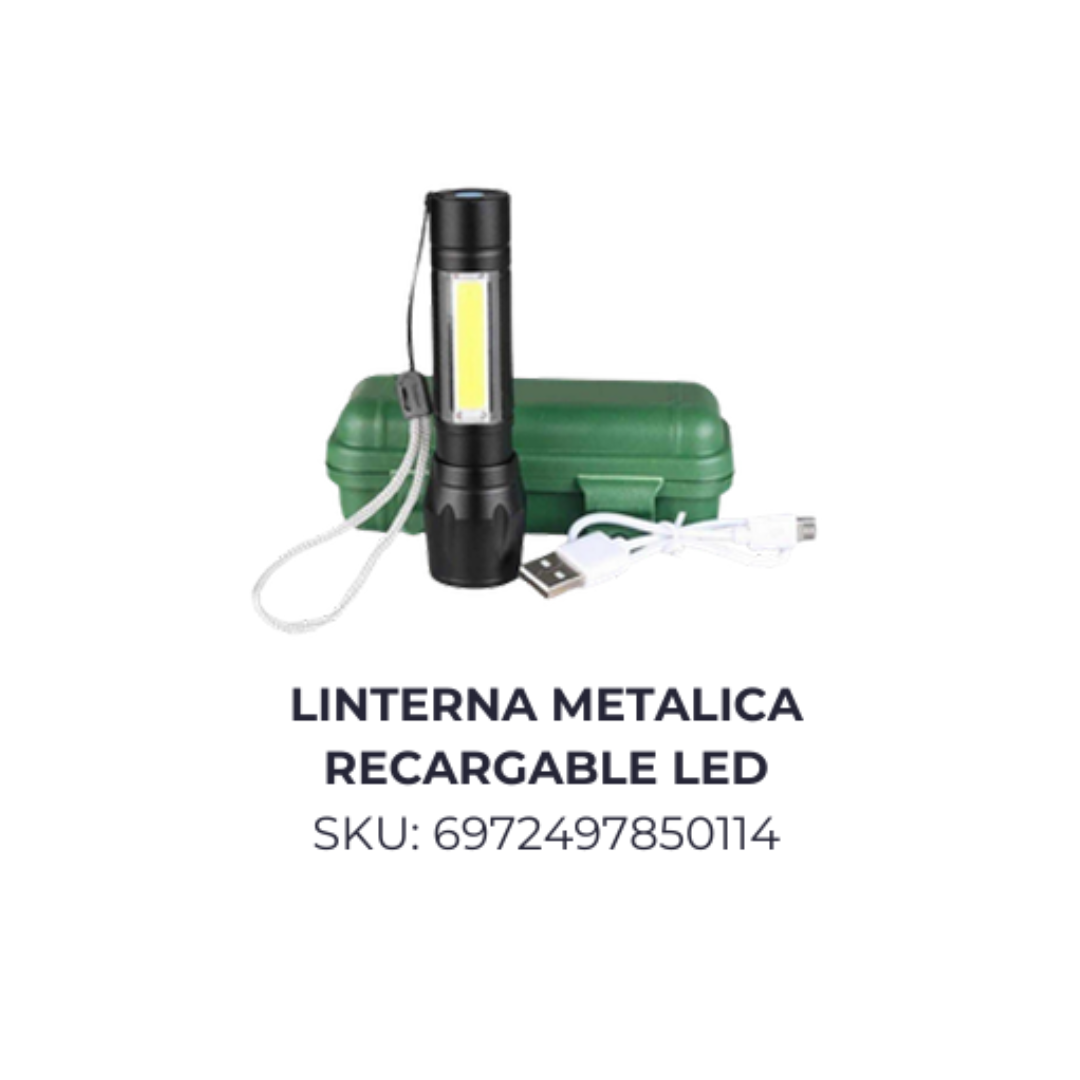 Linterna metalica recargable LED