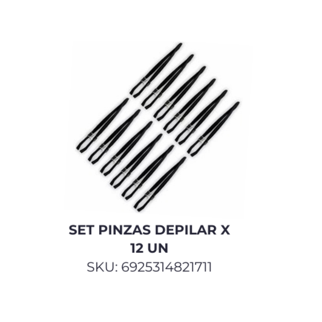 Set pinzas depilar x 12 un