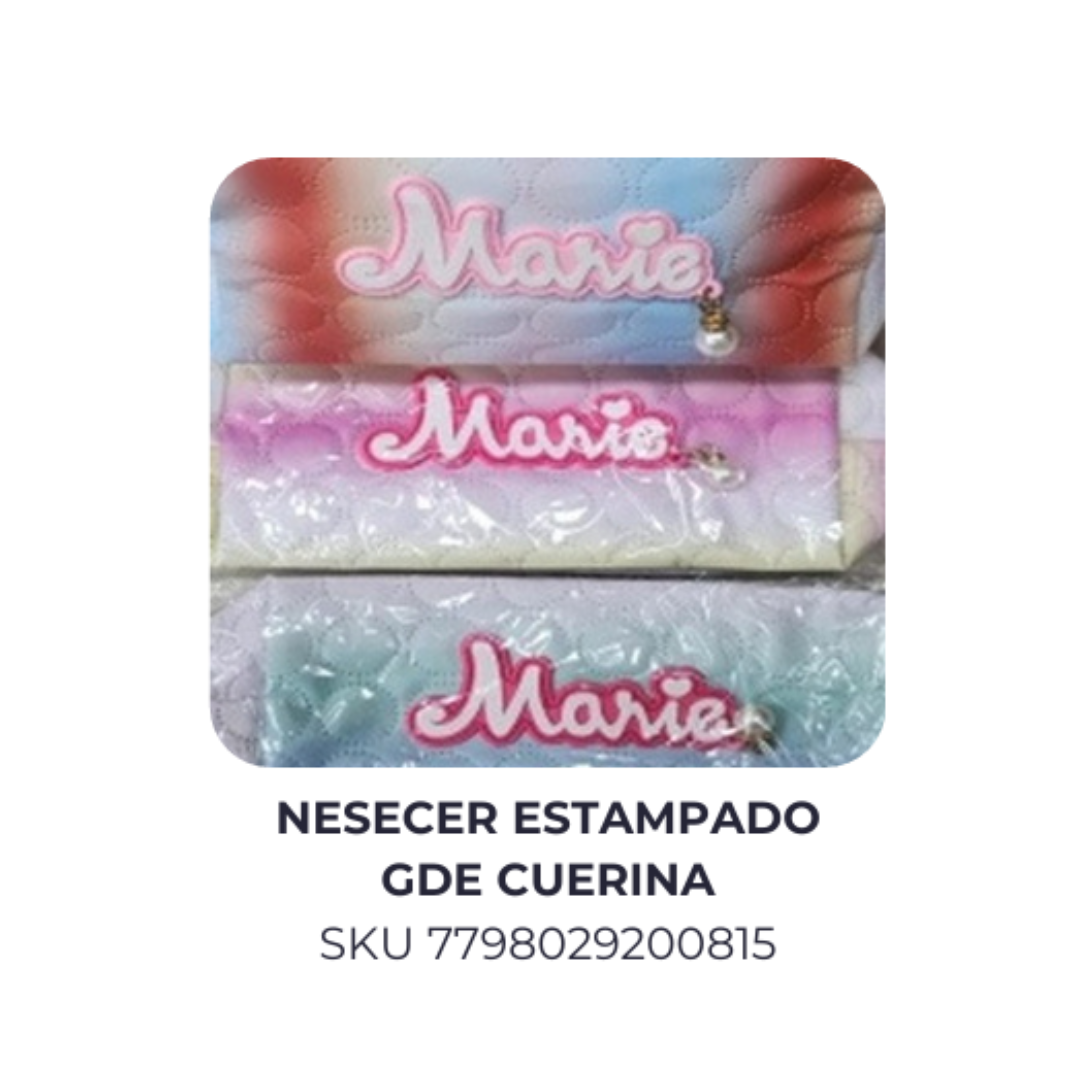 Neceser estampado gde cuerina