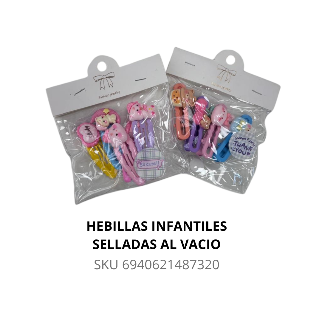 Hebillas infantiles selladas al vacio