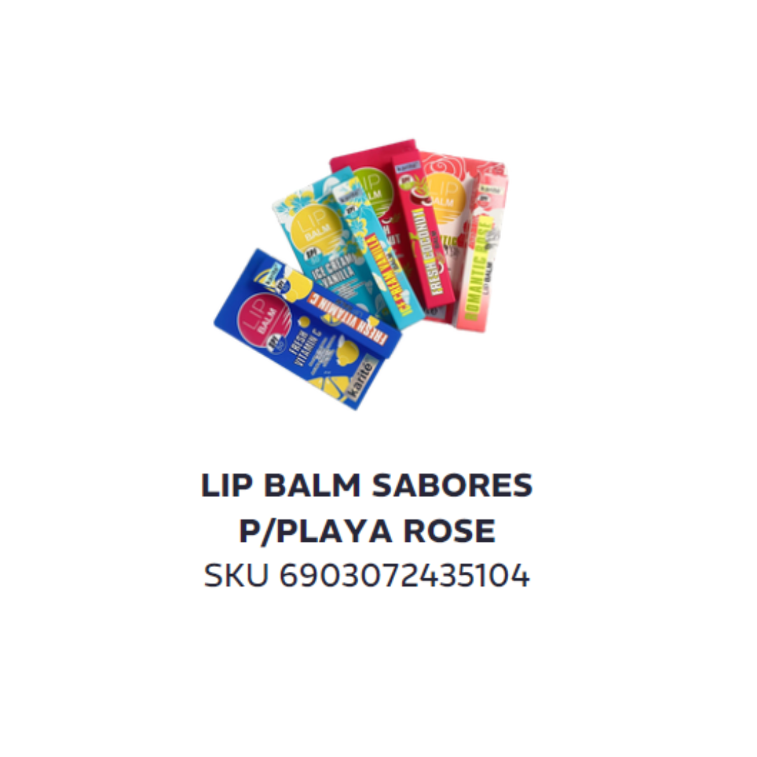 Lip balm sabores p/playa karite rose
