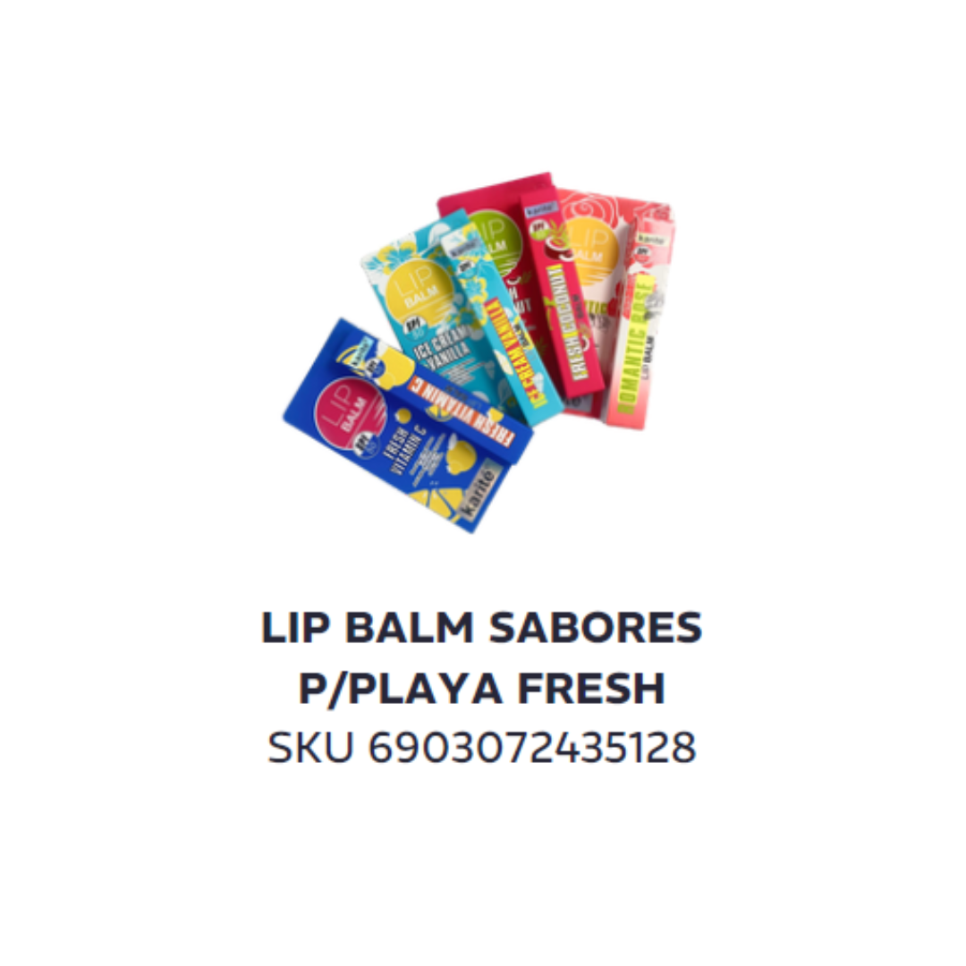 Lip balm sabores p/playa karite fresh