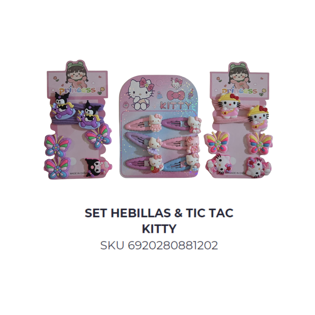 Set hebillas & tic tac Kitty