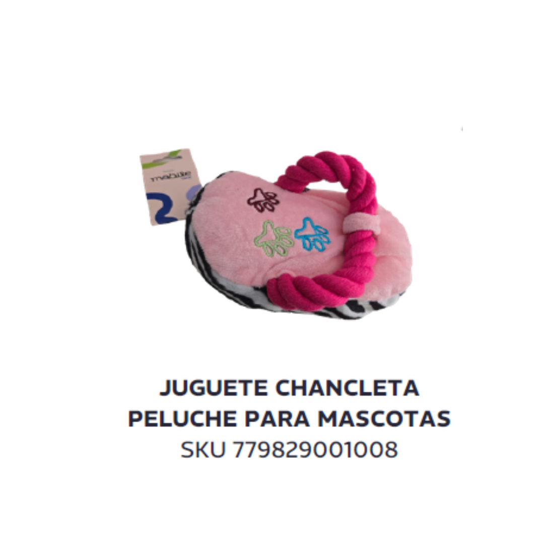 Juguete chancleta peluche para mascotas