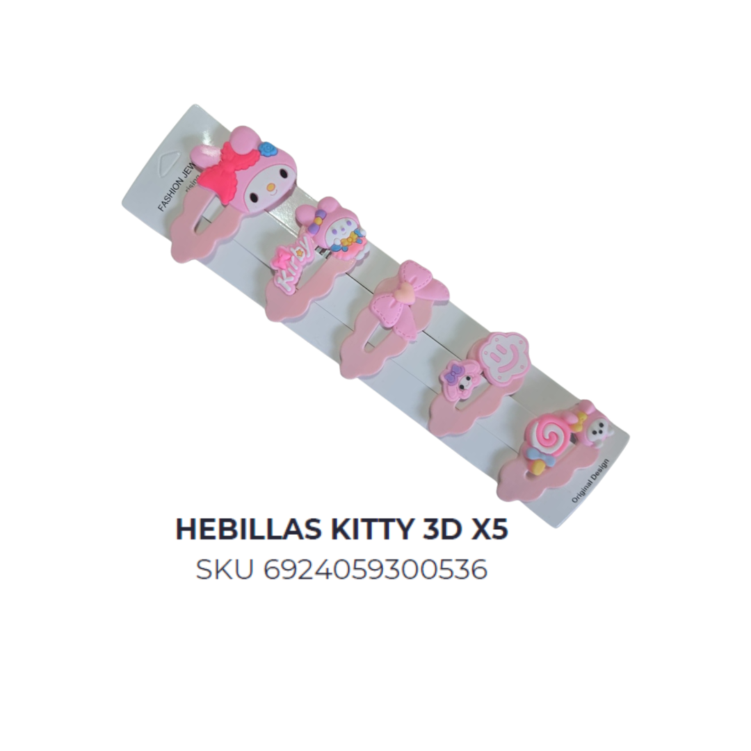 Hebillas Kitty 3D x5